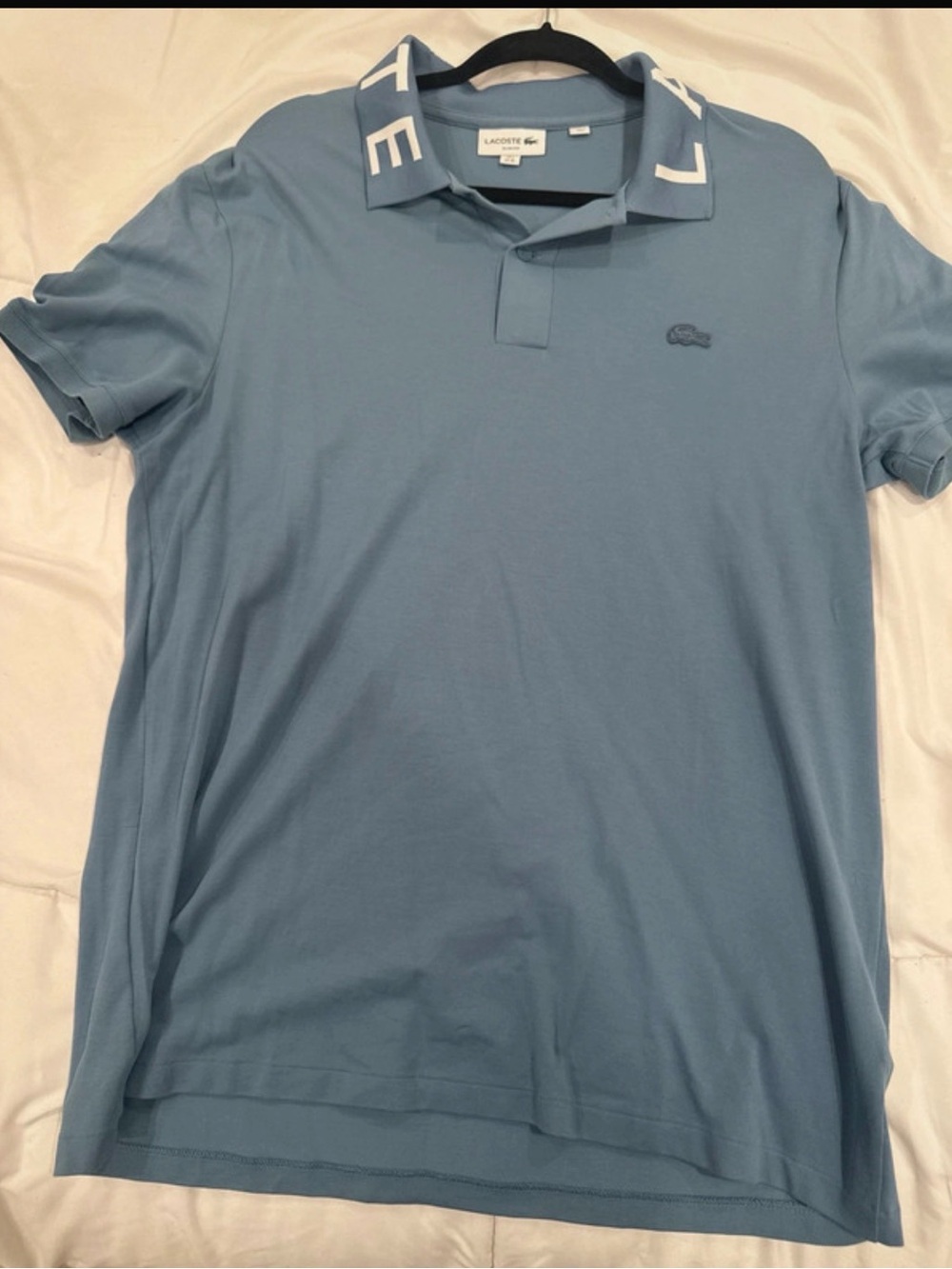 Lacoste Men's Sky Blue Polo with Contrast Collar